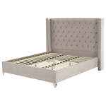 Bett mit Lattenrost Samtstoff LUBBON 180 x 200 cm Hellgrau