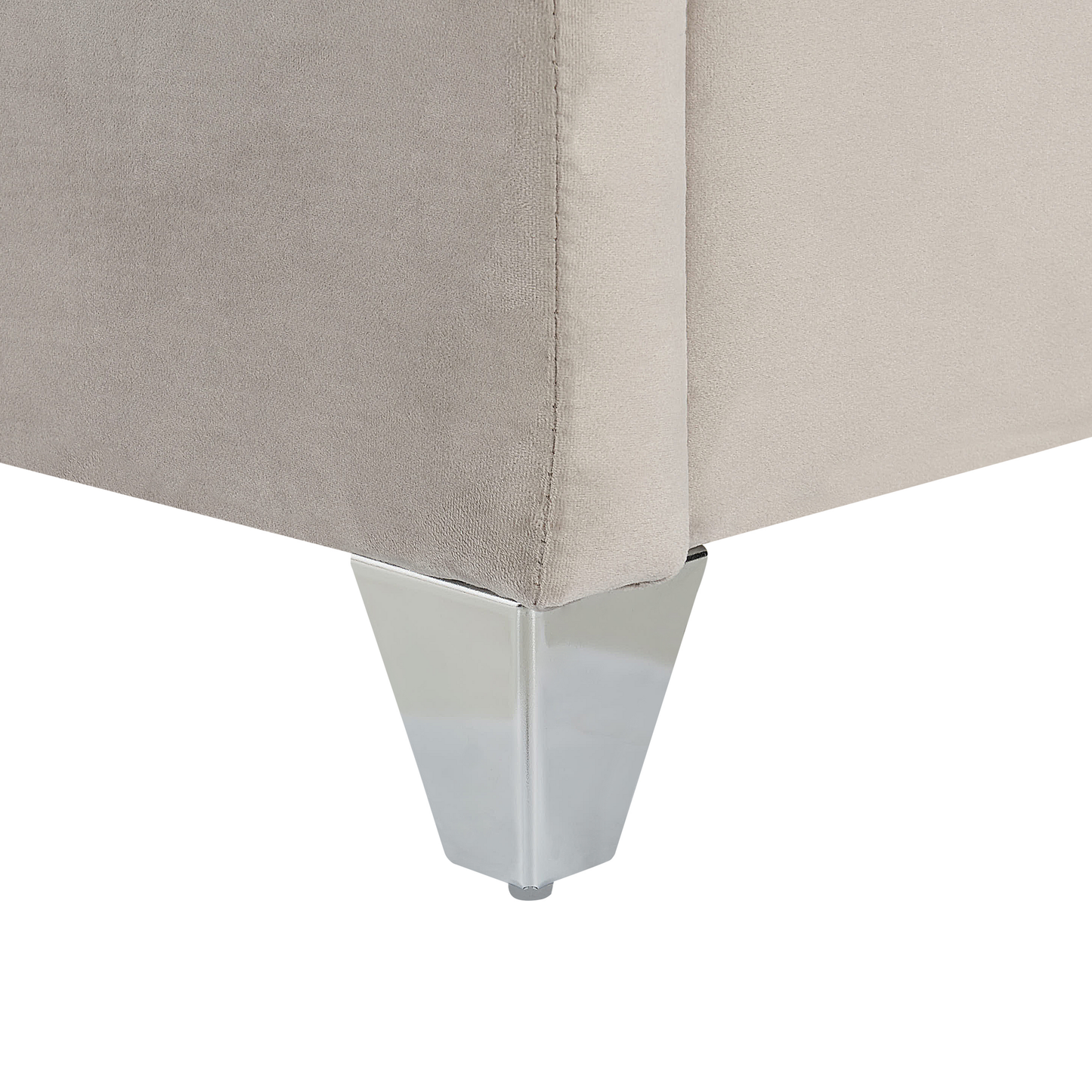 Bett mit Lattenrost Samtstoff LUBBON 180 x 200 cm Hellgrau