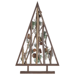 Weihnachtsdeko LED Kiefernholz dunkelbraun Tannenbaum 62 cm SVIDAL