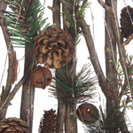 Weihnachtsdeko LED Kiefernholz dunkelbraun Tannenbaum 62 cm SVIDAL