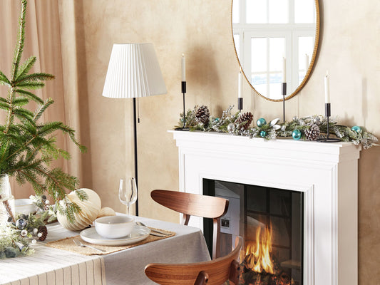 Weihnachtsgirlande grün / silber mit Schnee bestreut 150 cm LLEIDA