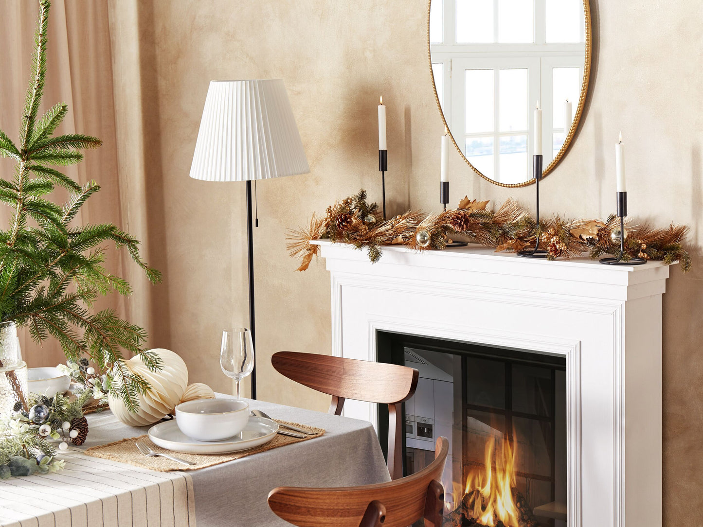 Weihnachtsgirlande grün / gold 150 cm MURCJA