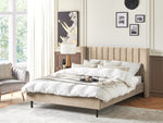 Bett mit Lattenrost Samtstoff VILLETTE 160 x 200 cm Beige