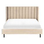Bett mit Lattenrost Samtstoff VILLETTE 160 x 200 cm Beige