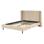 Bett mit Lattenrost Samtstoff VILLETTE 160 x 200 cm Beige