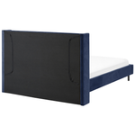 Bett mit Lattenrost Samtstoff VILLETTE 140 x 200 cm Marineblau