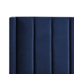 Bett mit Lattenrost Samtstoff VILLETTE 140 x 200 cm Marineblau