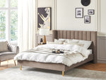 Bett mit Lattenrost Samtstoff VILLETTE 160 x 200 cm Taupe