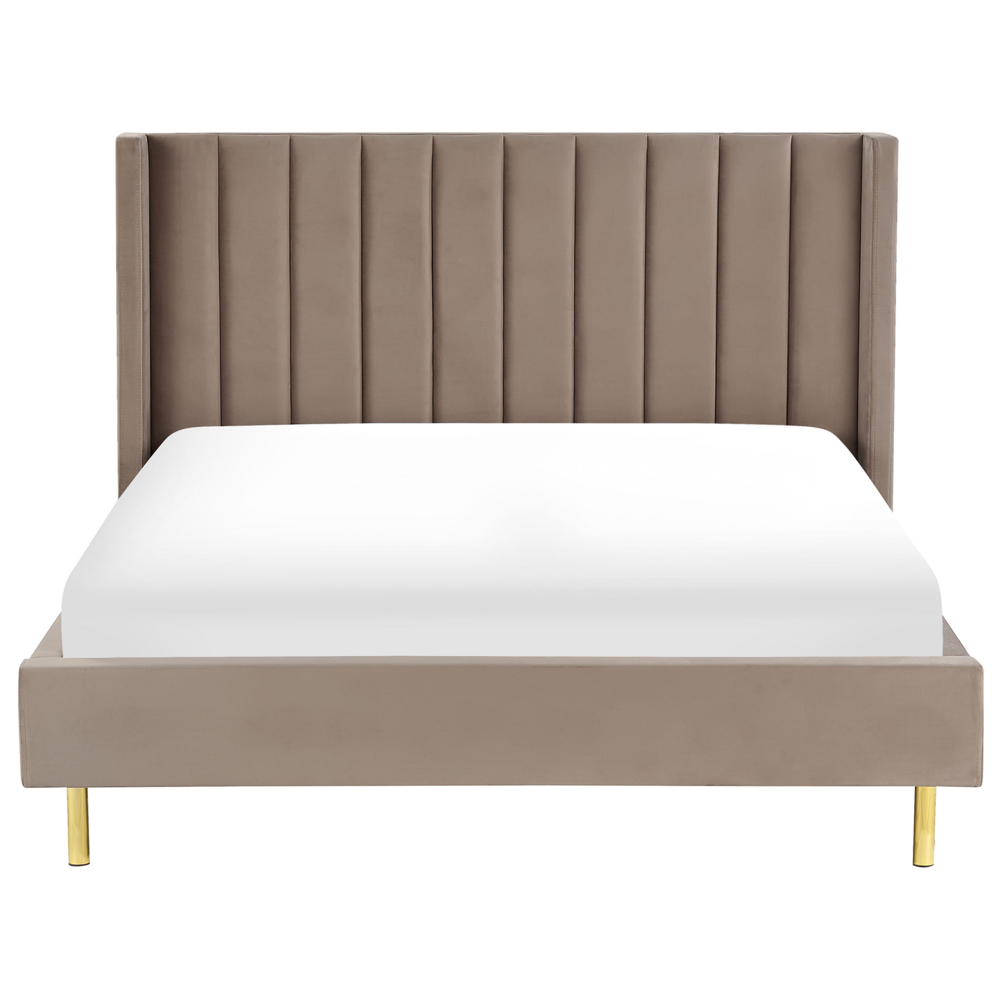 Bett mit Lattenrost Samtstoff VILLETTE 160 x 200 cm Taupe