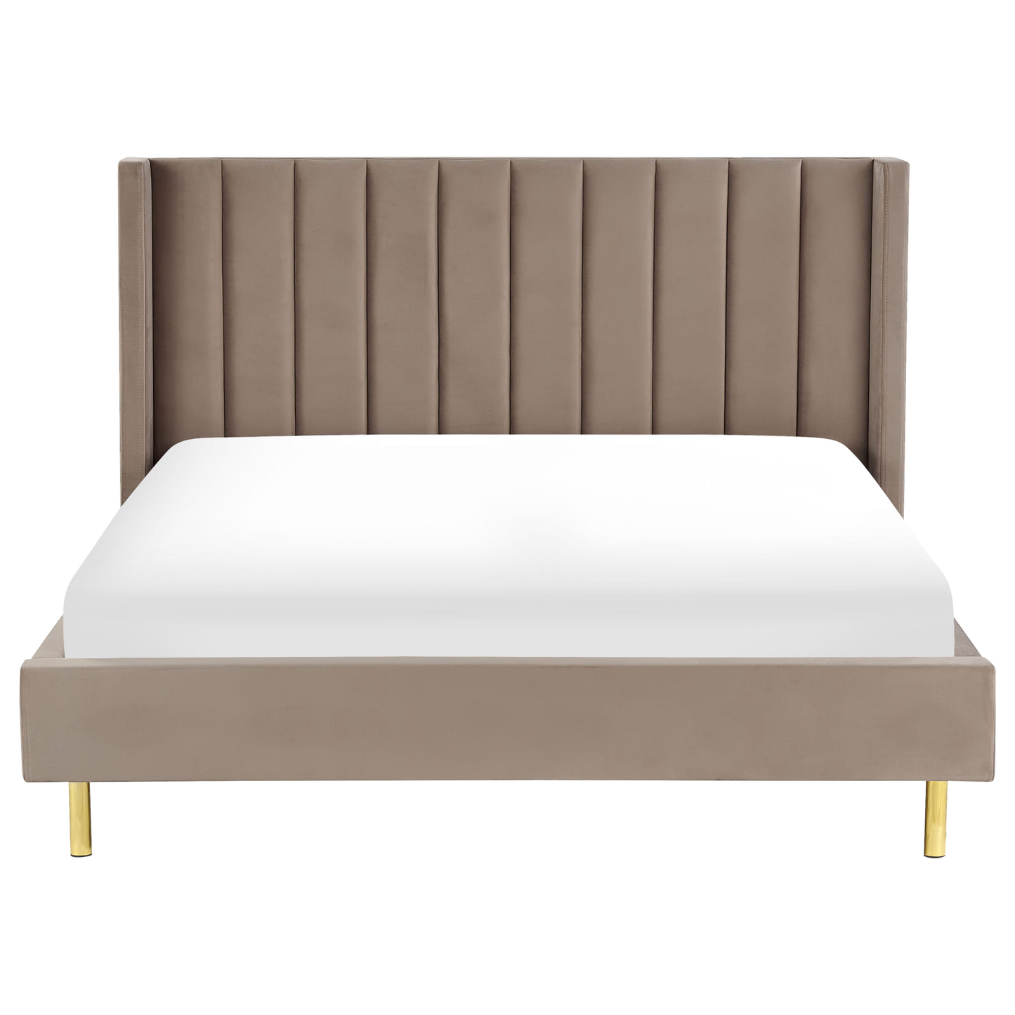 Bett mit Lattenrost Samtstoff VILLETTE 180 x 200 cm Taupe