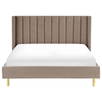 Bett mit Lattenrost Samtstoff VILLETTE 180 x 200 cm Taupe