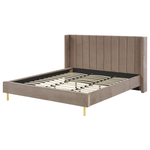 Bett mit Lattenrost Samtstoff VILLETTE 180 x 200 cm Taupe