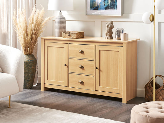 Sideboard mit 2 Türen LANSIN 80 cm Hellbraun