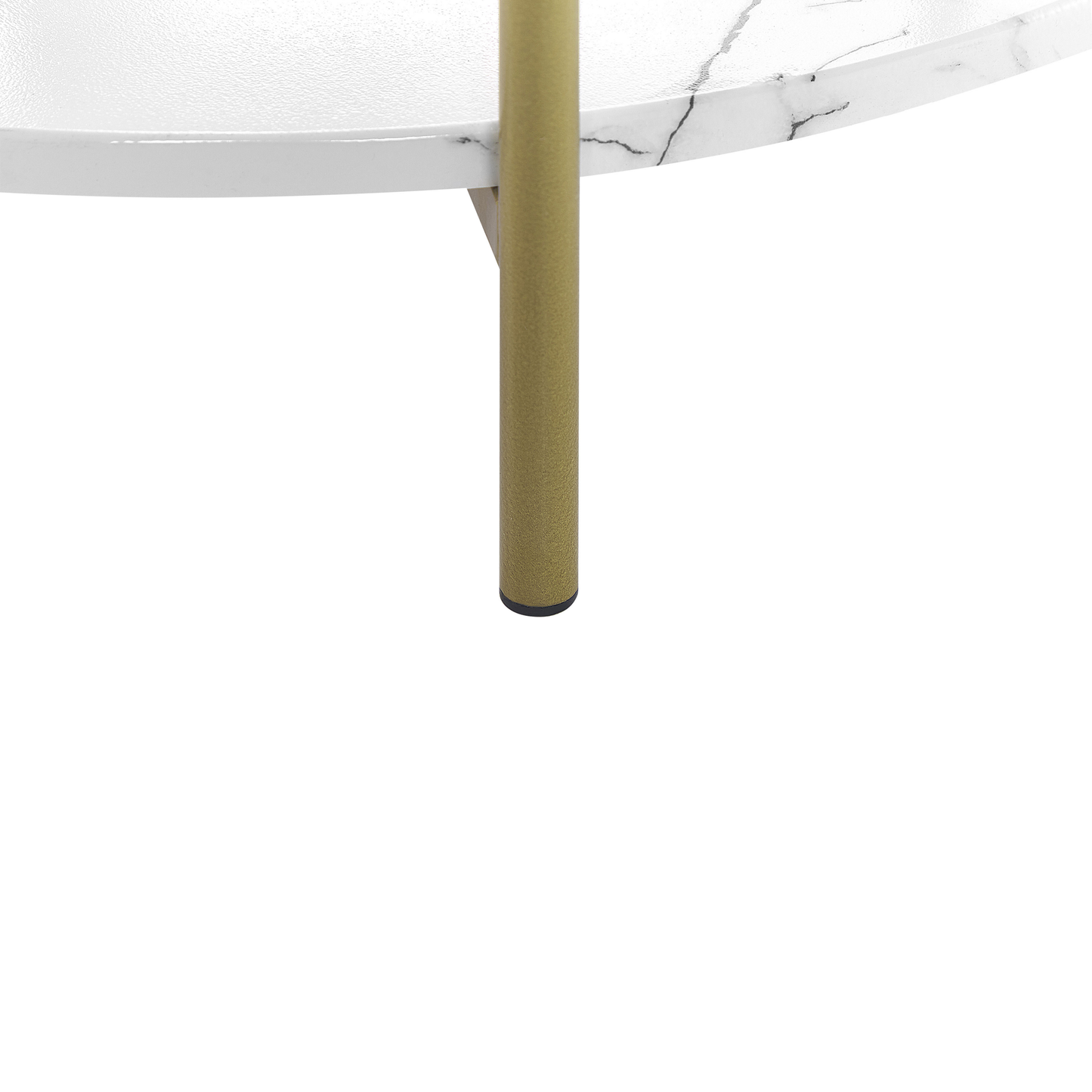 Beistelltisch Marmor Optik weiss / gold ø 40 cm REVA