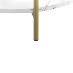 Beistelltisch Marmor Optik weiss / gold ø 40 cm REVA