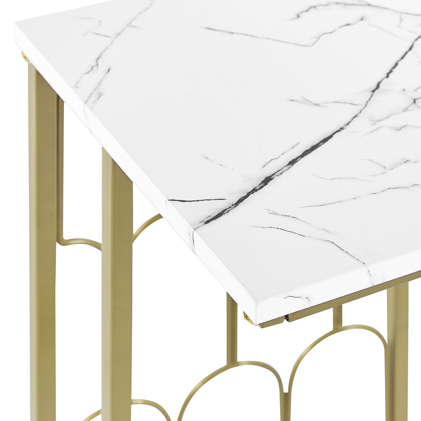 Beistelltisch Marmor Optik weiss / gold PANDALE