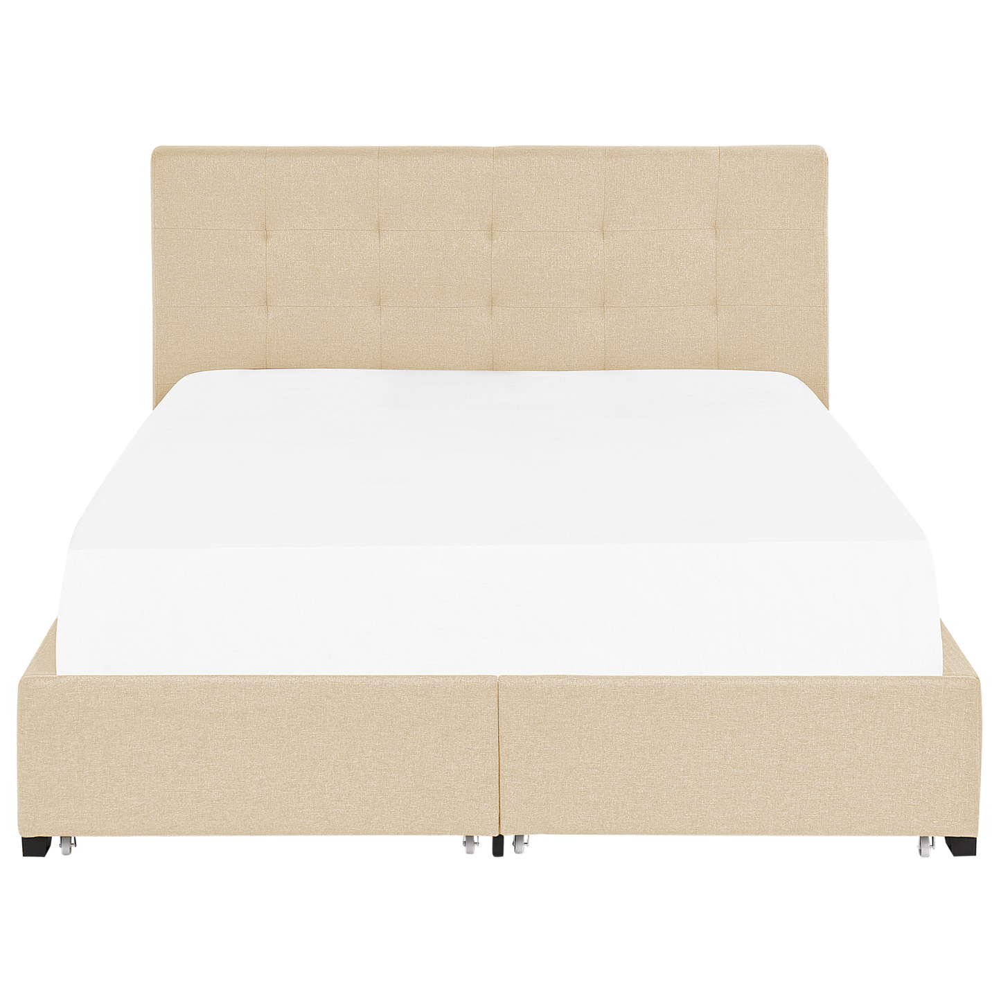 Polsterbett Leinenoptik beige mit Bettkasten 160 x 200 cm LA ROCHELLE