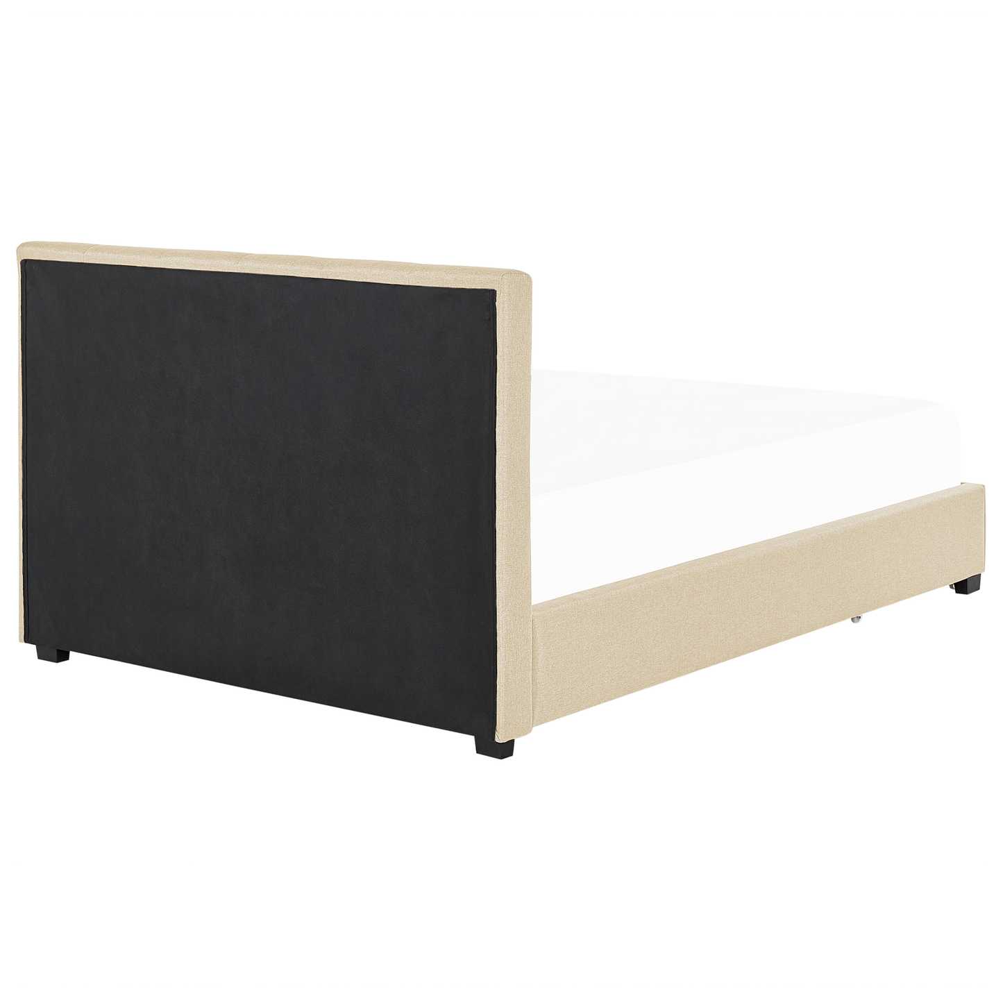 Polsterbett Leinenoptik beige mit Bettkasten 160 x 200 cm LA ROCHELLE