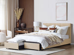 Polsterbett Leinenoptik beige mit Bettkasten 180 x 200 cm LA ROCHELLE