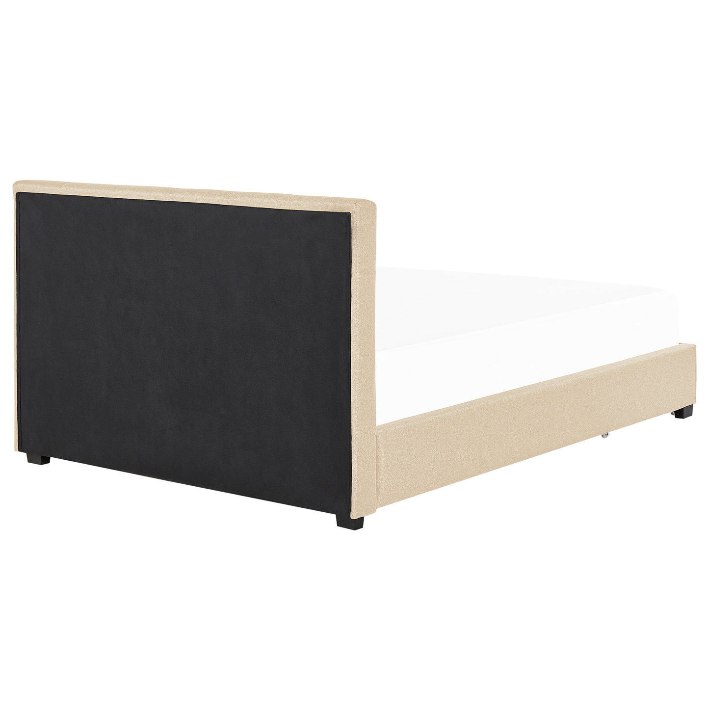 Polsterbett Leinenoptik beige mit Bettkasten 180 x 200 cm LA ROCHELLE