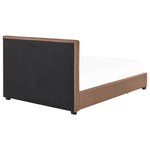 Polsterbett Leinenoptik braun mit Bettkasten 140 x 200 cm LA ROCHELLE