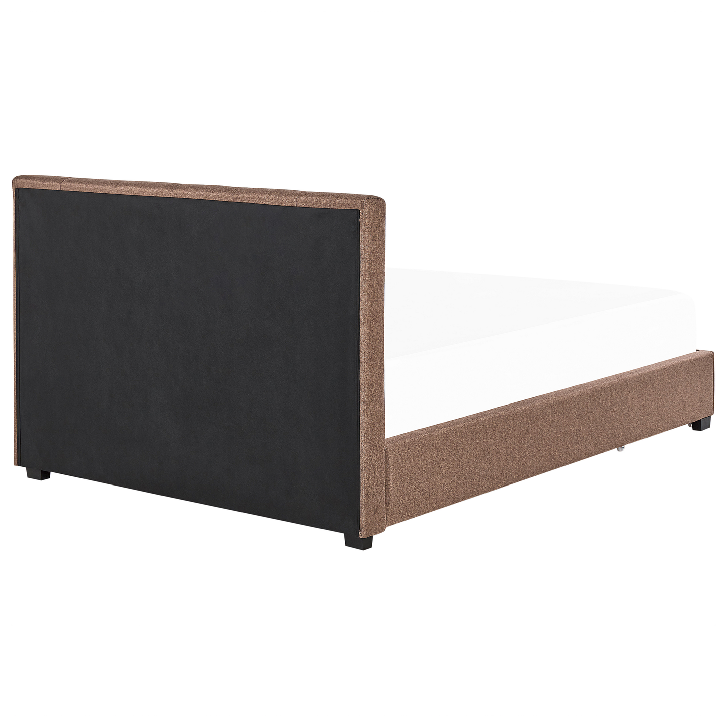Polsterbett Leinenoptik braun mit Bettkasten 160 x 200 cm LA ROCHELLE