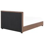 Polsterbett Leinenoptik braun mit Bettkasten 160 x 200 cm LA ROCHELLE