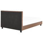 Polsterbett Leinenoptik braun Lattenrost 160 x 200 cm LA ROCHELLE