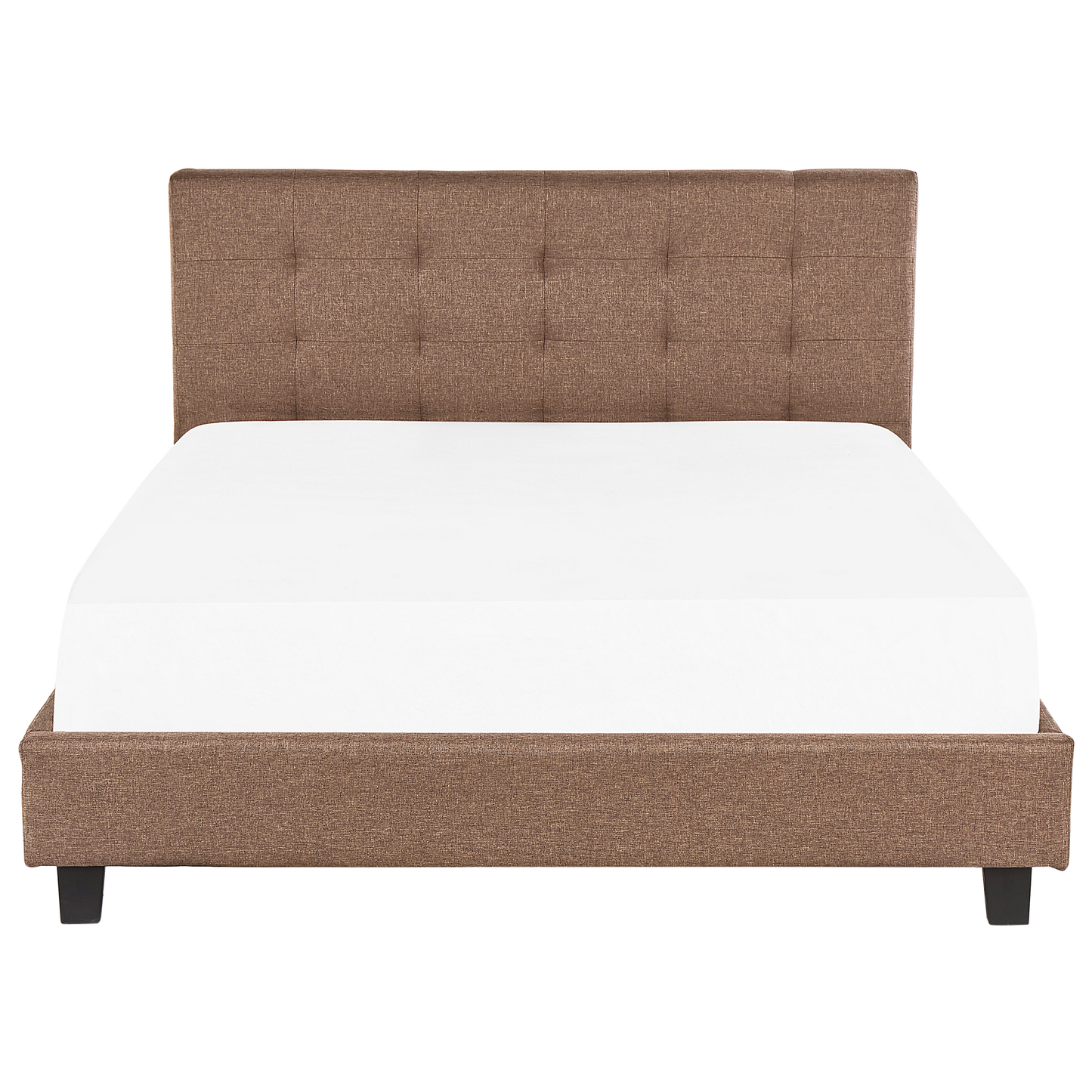 Bett mit Lattenrost Stoff LA ROCHELLE 180 x 200 cm Braun
