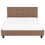 Bett mit Lattenrost Stoff LA ROCHELLE 180 x 200 cm Braun