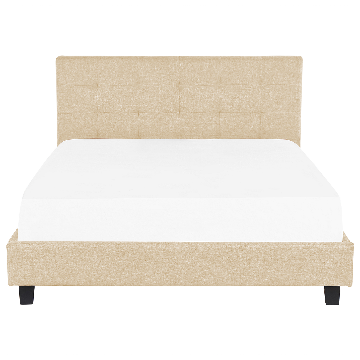 Bett mit Lattenrost Stoff LA ROCHELLE 180 x 200 cm Beige