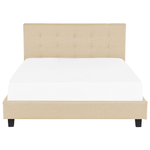 Bett mit Lattenrost Stoff LA ROCHELLE 180 x 200 cm Beige