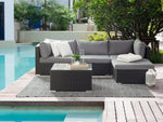 Lounge Set Rechtsseitig PE Rattan Schwarz SANO