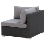 Lounge Set Rechtsseitig PE Rattan Schwarz SANO