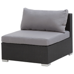 Lounge Set Rechtsseitig PE Rattan Schwarz SANO