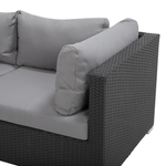 Lounge Set Rechtsseitig PE Rattan Schwarz SANO