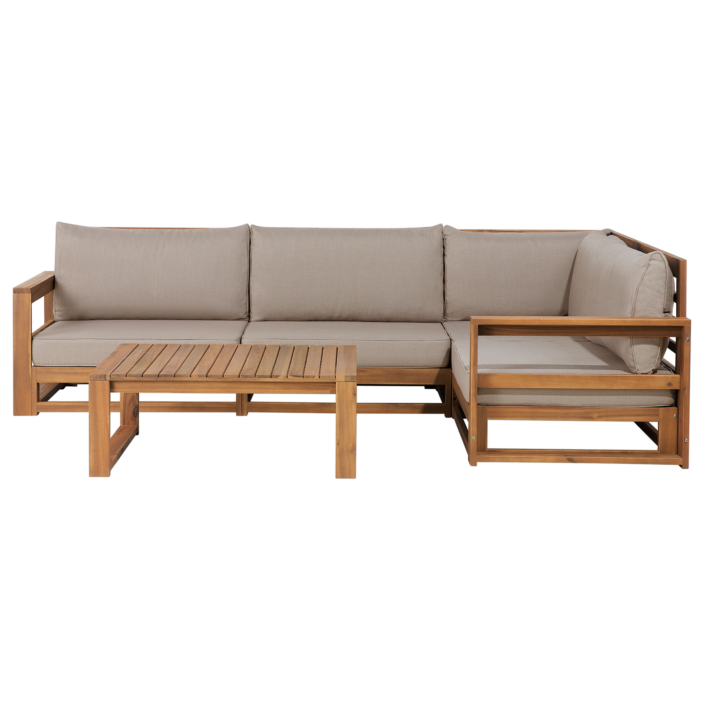 Lounge Set Rechtsseitig Akazienholz Heller Holzfarbton TIMOR