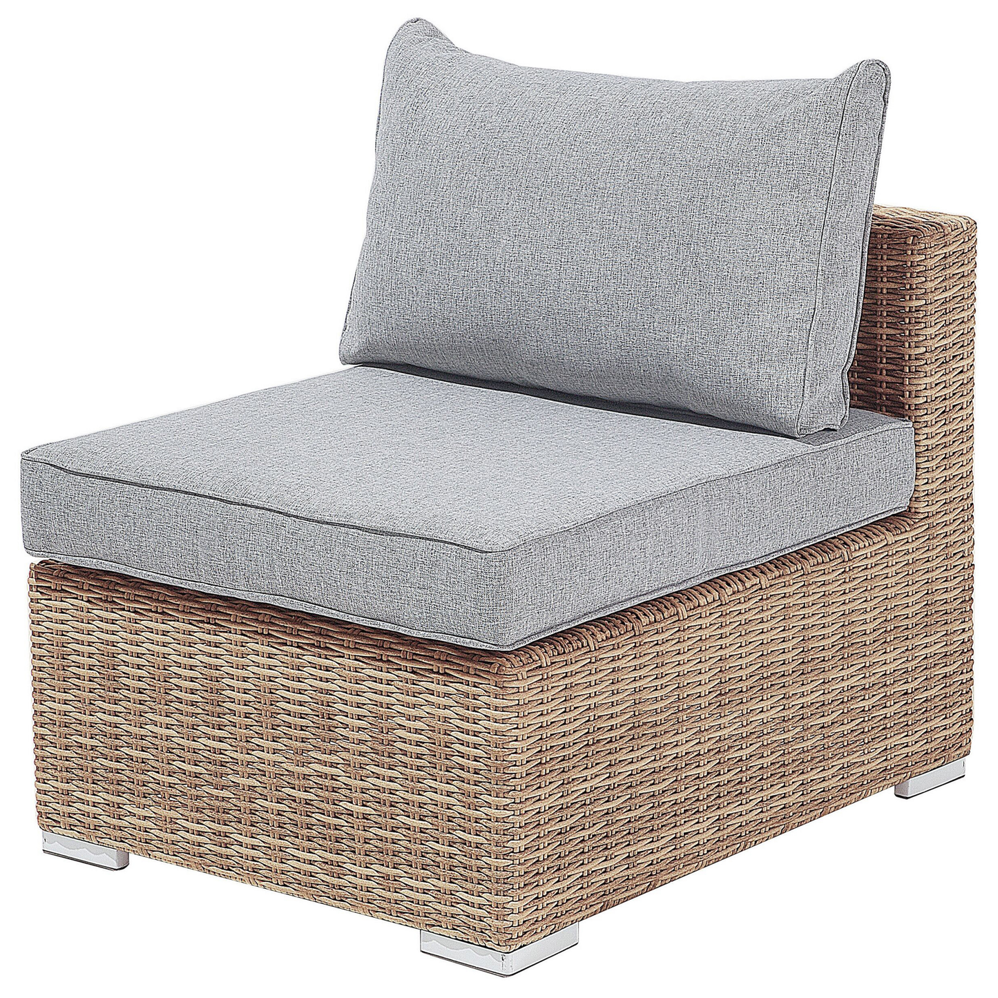 Lounge Set Rechtsseitig PE Rattan Hellbraun CONTARE