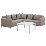 Garten Ecksofa mit Tisch 5-Sitzer BELIZE rechtsseitig modular Beige