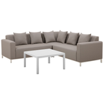 Garten Ecksofa mit Tisch 5-Sitzer BELIZE rechtsseitig modular Beige