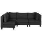 4-Sitzer Ecksofa schwarz linksseitig FEVIK