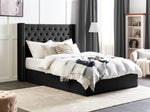 Bett mit Stauraum Samtstoff LUBBON 160 x 200 cm Schwarz