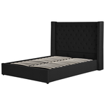 Bett mit Stauraum Samtstoff LUBBON 160 x 200 cm Schwarz