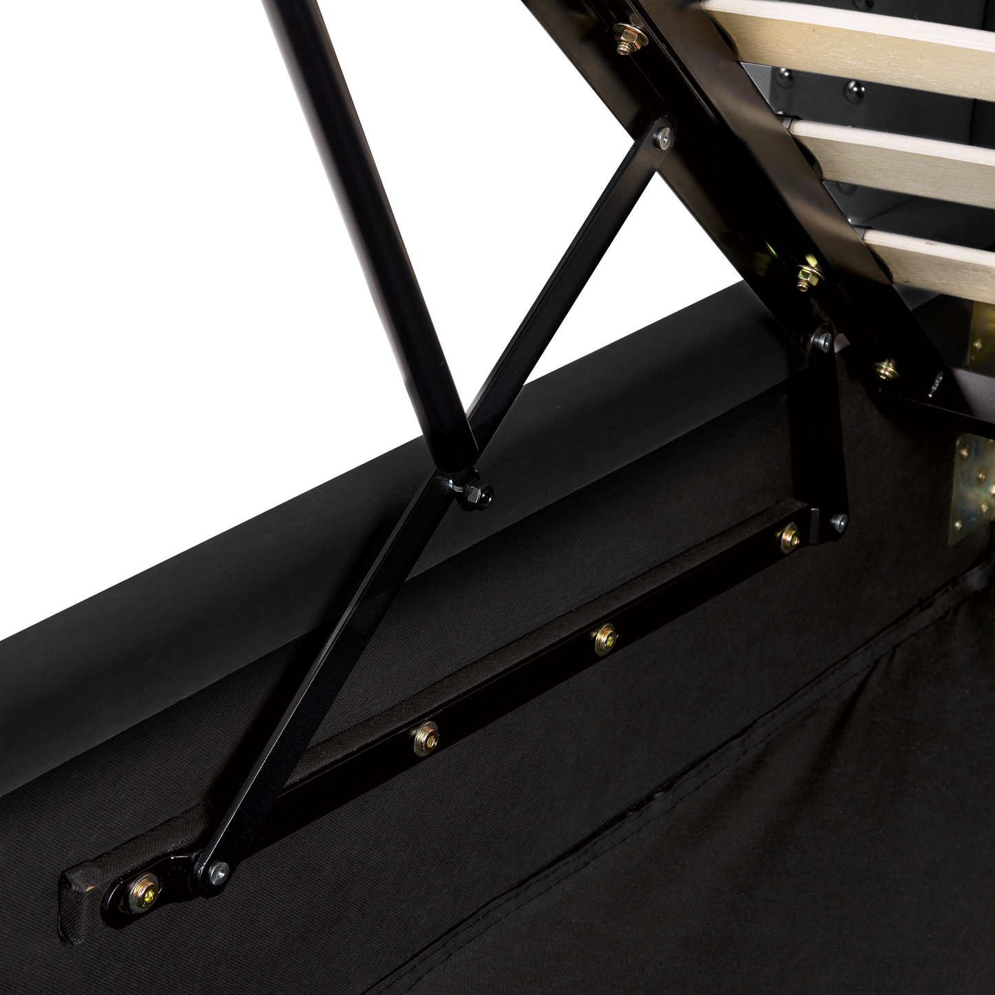 Bett mit Stauraum Samtstoff LUBBON 160 x 200 cm Schwarz
