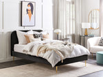 Bett mit Lattenrost Samtstoff FLAYAT 140 x 200 cm Schwarz