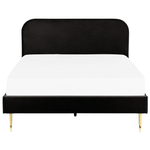 Bett mit Lattenrost Samtstoff FLAYAT 140 x 200 cm Schwarz