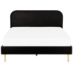 Bett mit Lattenrost Samtstoff FLAYAT 180 x 200 cm Schwarz