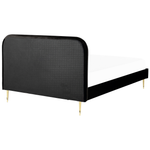 Bett mit Lattenrost Samtstoff FLAYAT 180 x 200 cm Schwarz