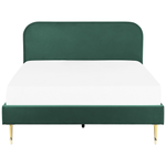 Bett mit Lattenrost Samtstoff FLAYAT 160 x 200 cm Smaragdgrün