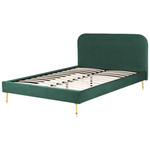 Bett mit Lattenrost Samtstoff FLAYAT 160 x 200 cm Smaragdgrün